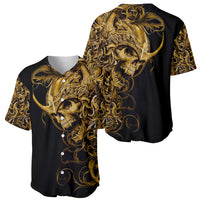 Skull Baseball Jersey Golden Warrior Royal - Wonder Print Shop