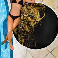 Skull Beach Blanket Golden Warrior Royal - Wonder Print Shop