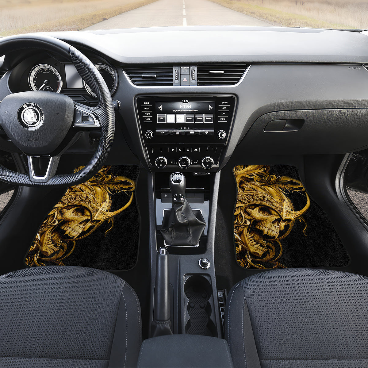 Skull Car Mats Golden Warrior Royal - Wonder Print Shop