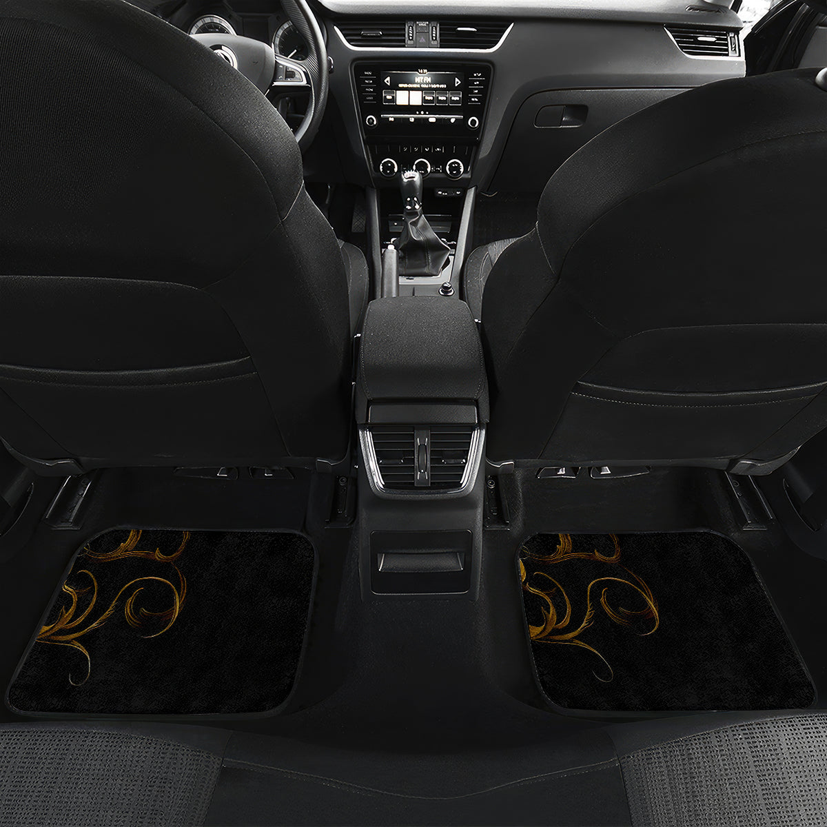 Skull Car Mats Golden Warrior Royal - Wonder Print Shop