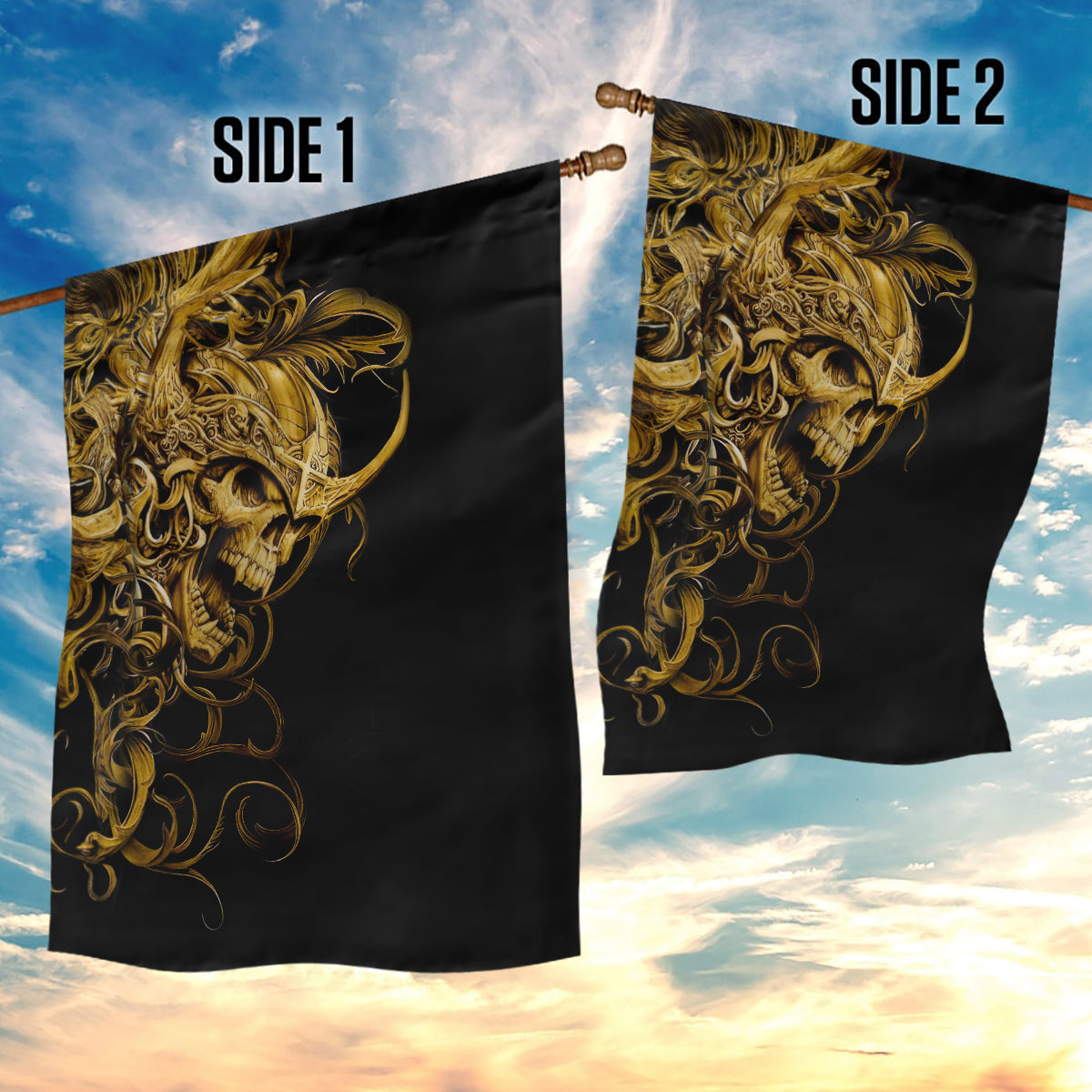 Skull Garden Flag Golden Warrior Royal - Wonder Print Shop