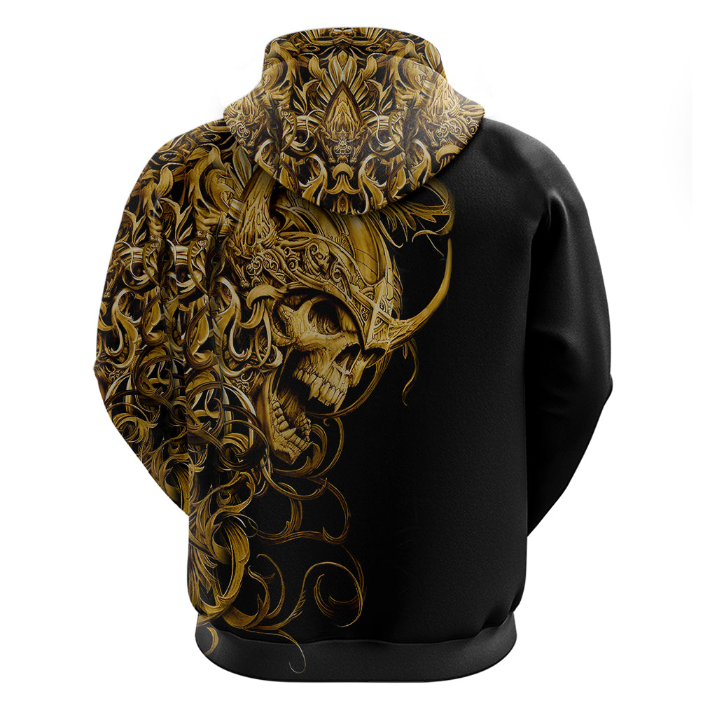 Skull Hoodie Golden Warrior Royal - Wonder Print Shop