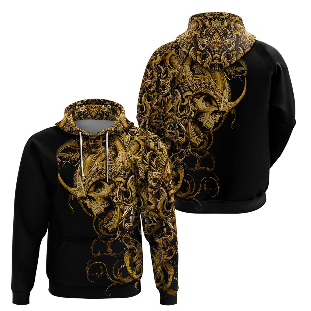 Skull Hoodie Golden Warrior Royal - Wonder Print Shop