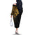 Skull Off The Shoulder Long Sleeve Dress Golden Warrior Royal - Wonder Print Shop