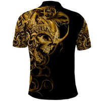 Skull Polo Shirt Golden Warrior Royal - Wonder Print Shop