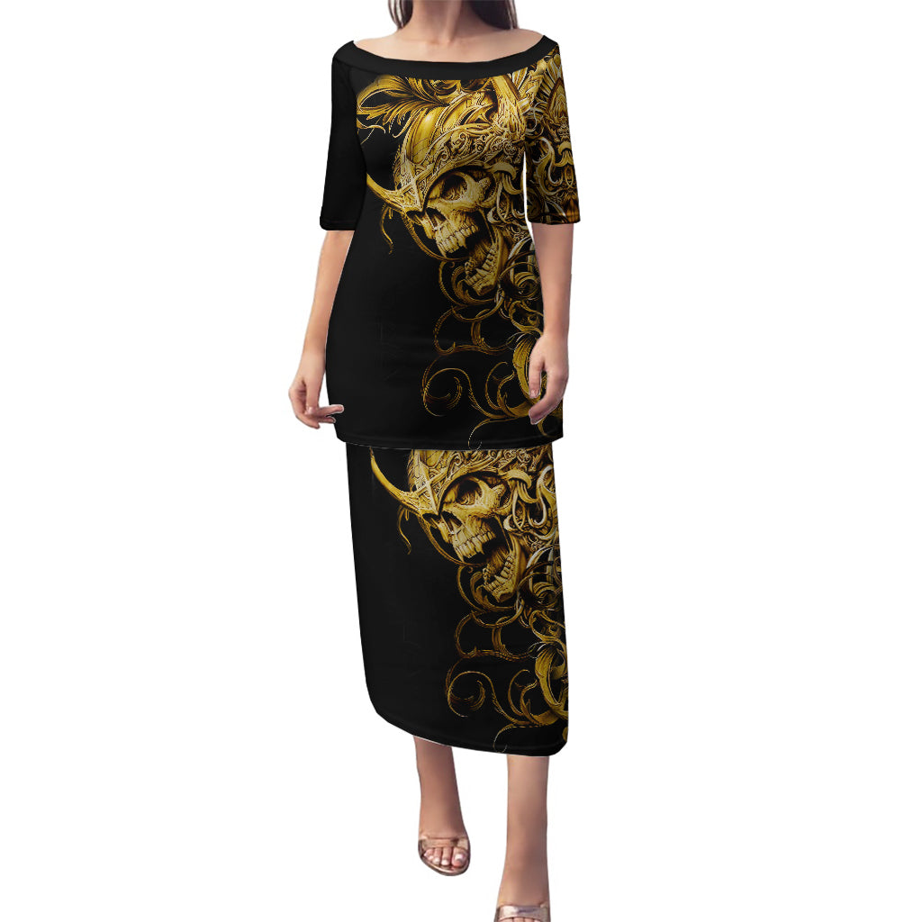 Skull Puletasi Golden Warrior Royal - Wonder Print Shop