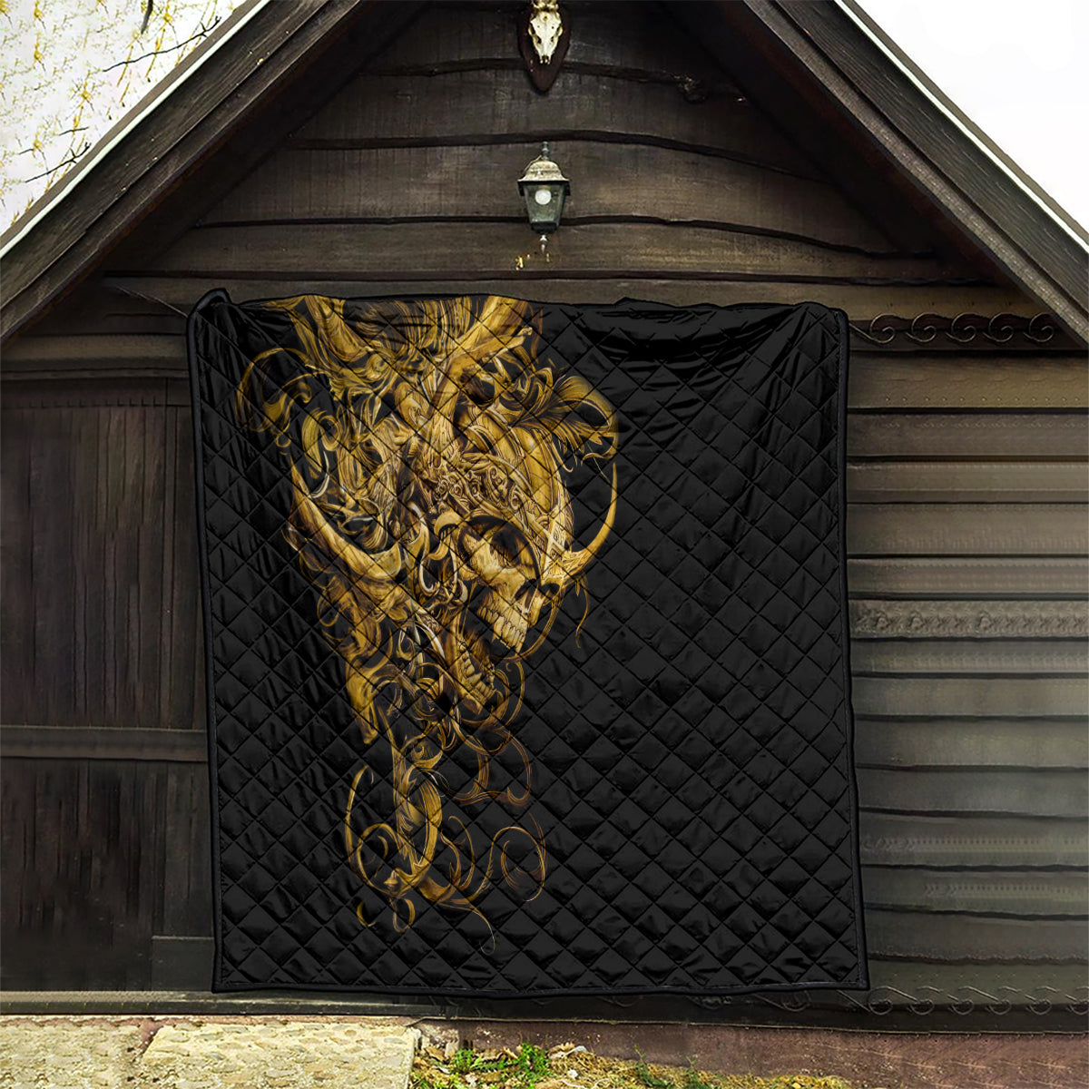 Skull Quilt Golden Warrior Royal - Wonder Print Shop