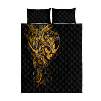 Skull Quilt Bed Set Golden Warrior Royal - Wonder Print Shop