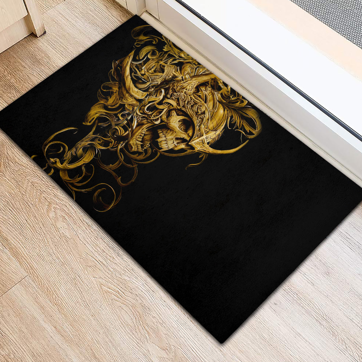 Skull Rubber Doormat Golden Warrior Royal - Wonder Print Shop