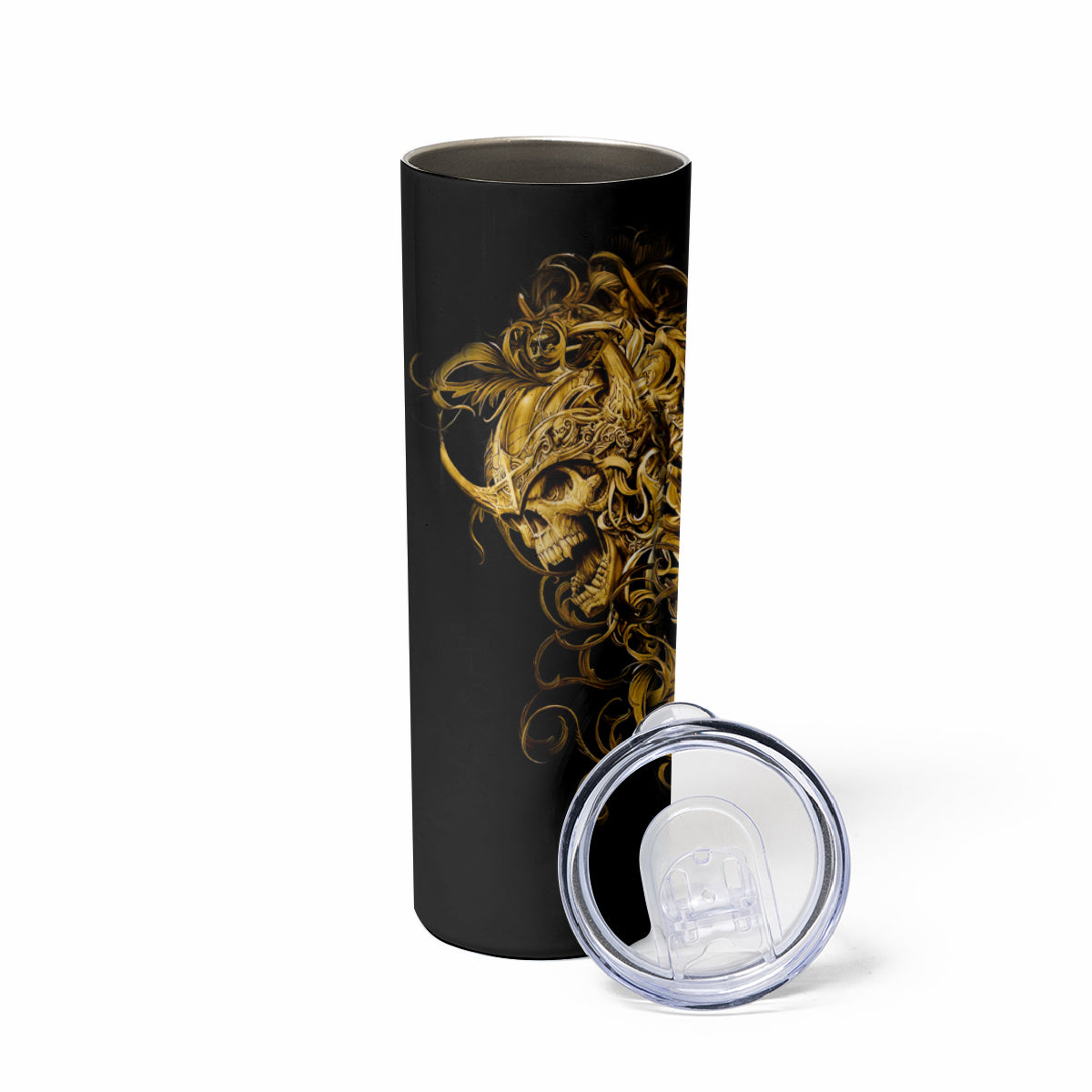 Skull Skinny Tumbler Golden Warrior Royal - Wonder Print Shop