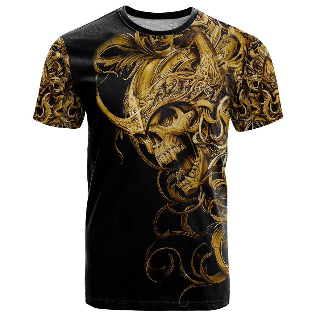 Skull T Shirt Golden Warrior Royal - Wonder Print Shop