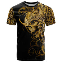Skull T Shirt Golden Warrior Royal - Wonder Print Shop