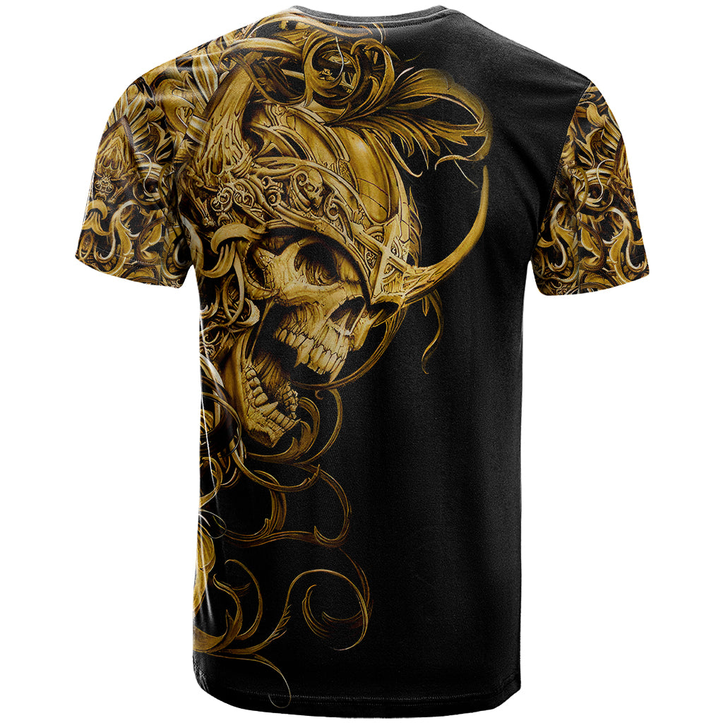 Skull T Shirt Golden Warrior Royal - Wonder Print Shop