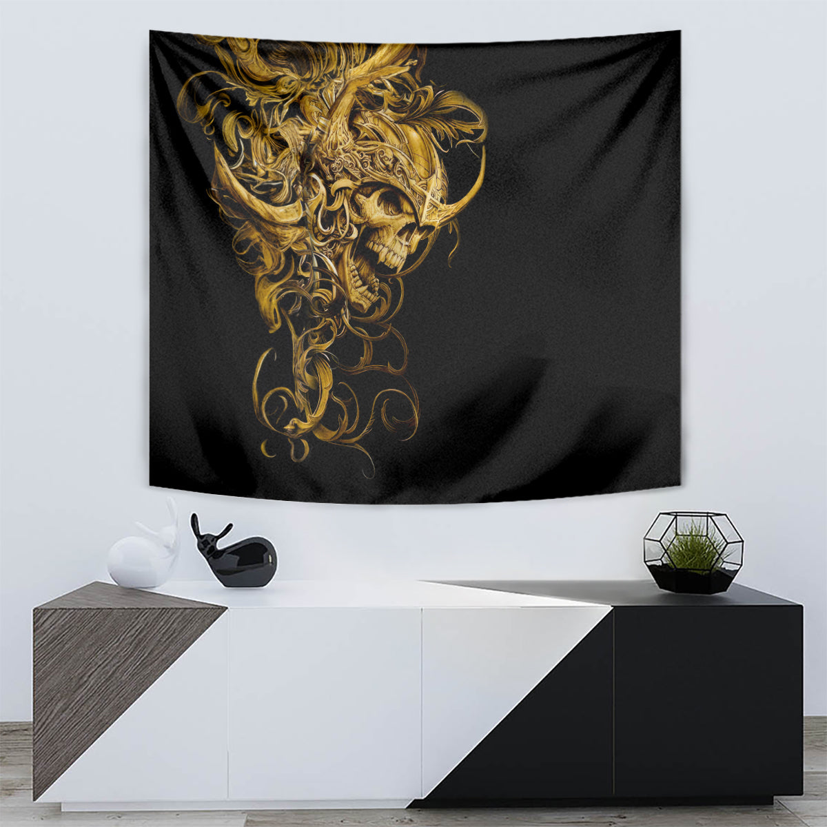 Skull Tapestry Golden Warrior Royal - Wonder Print Shop