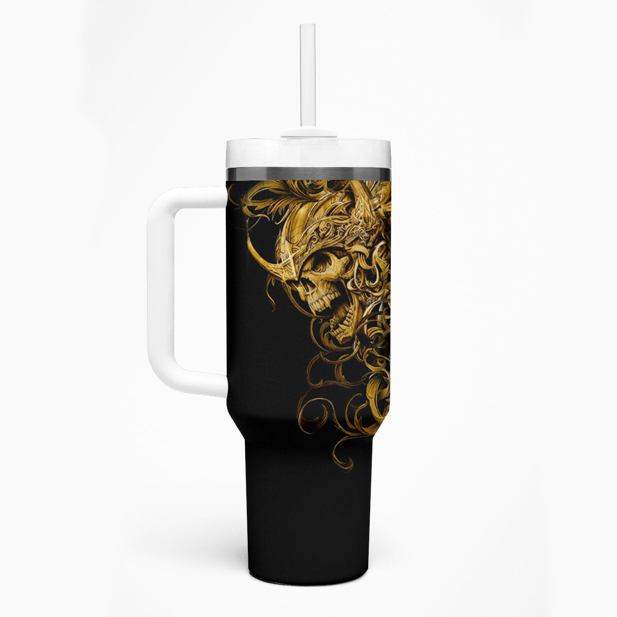 Skull Tumbler With Handle Golden Warrior Royal - Wonder Print Shop