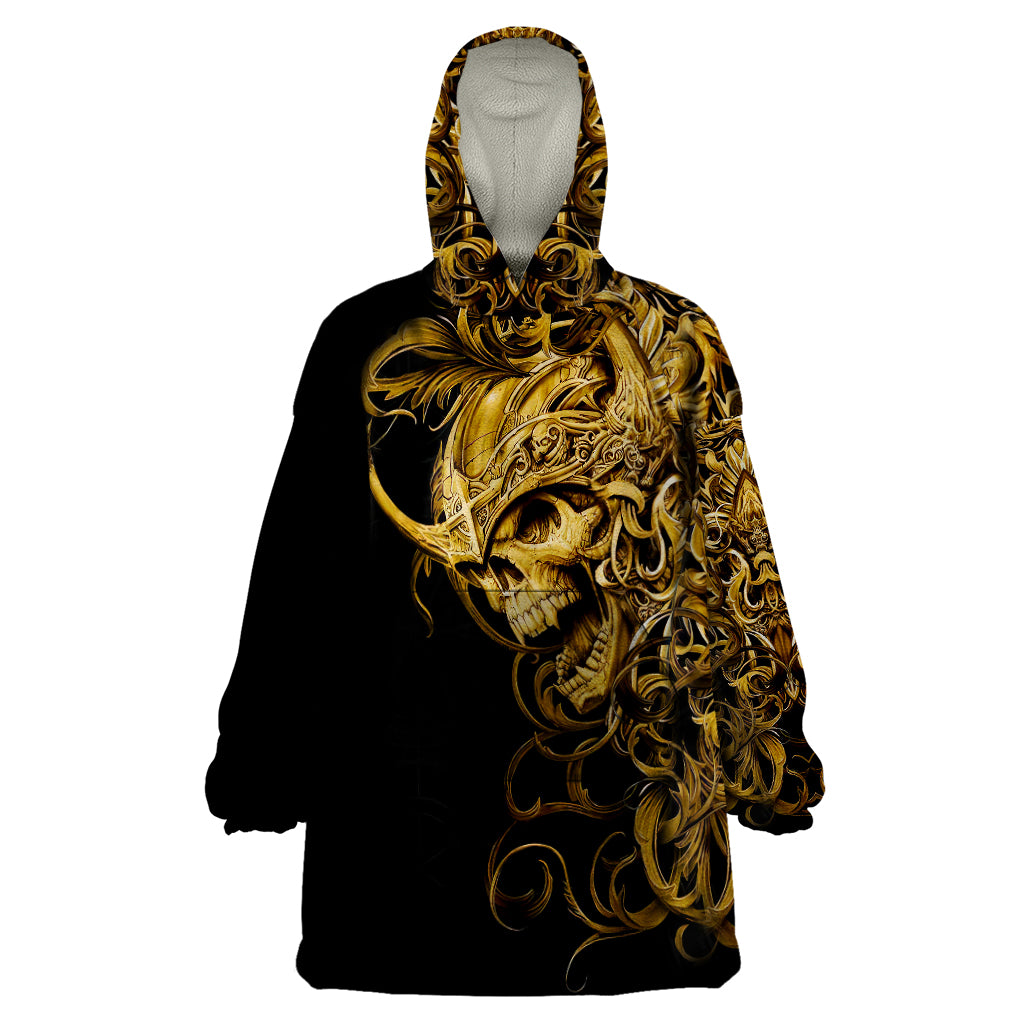 Skull Wearable Blanket Hoodie Golden Warrior Royal - Wonder Print Shop