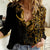 Skull Women Casual Shirt Golden Warrior Royal - Wonder Print Shop