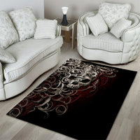 Skull Area Rug Silver Warrior Royal - Wonder Print Shop