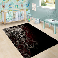 Skull Area Rug Silver Warrior Royal - Wonder Print Shop