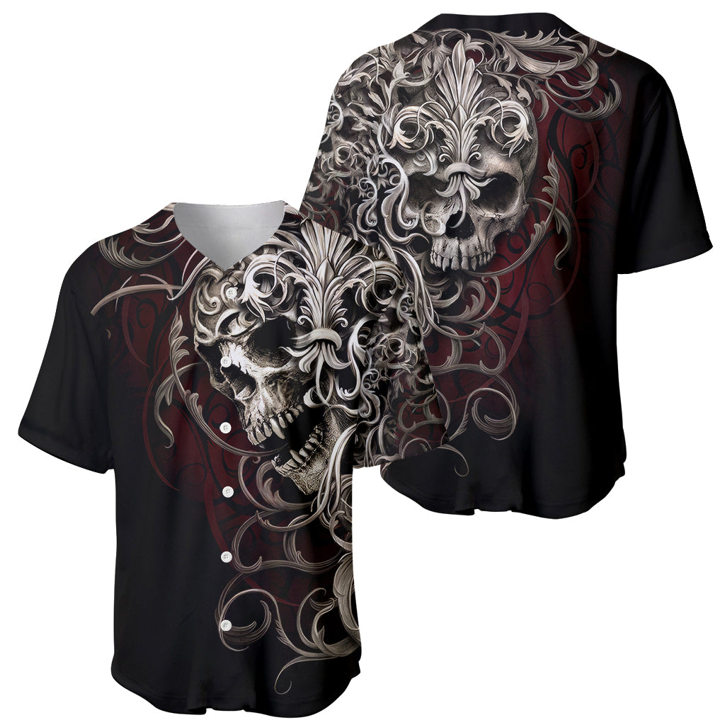 Skull Baseball Jersey Silver Warrior Royal - Wonder Print Shop