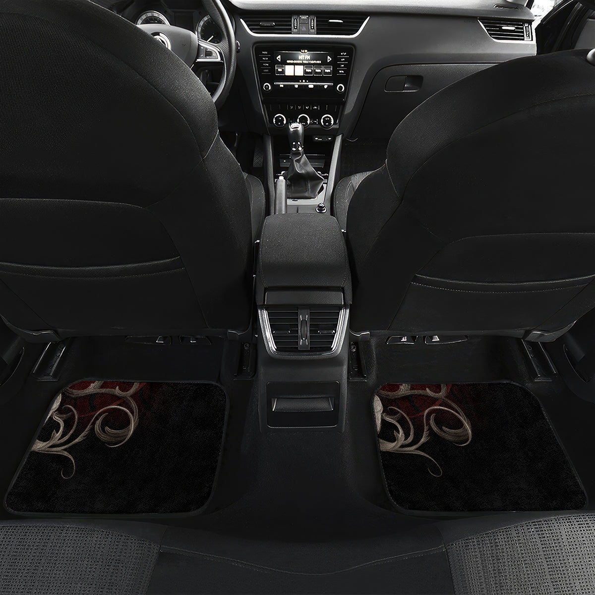 Skull Car Mats Silver Warrior Royal - Wonder Print Shop