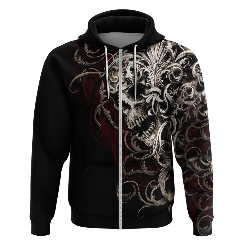 Skull Hoodie Silver Warrior Royal - Wonder Print Shop