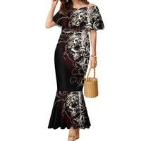 Skull Mermaid Dress Silver Warrior Royal - Wonder Print Shop