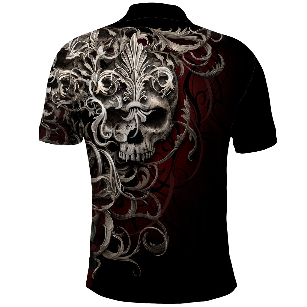 Skull Polo Shirt Silver Warrior Royal - Wonder Print Shop