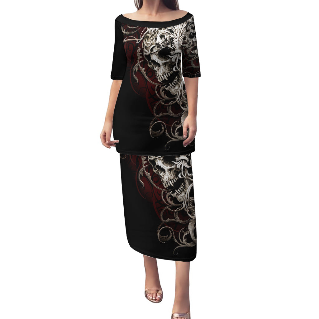 Skull Puletasi Silver Warrior Royal - Wonder Print Shop