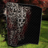 Skull Quilt Silver Warrior Royal - Wonder Print Shop