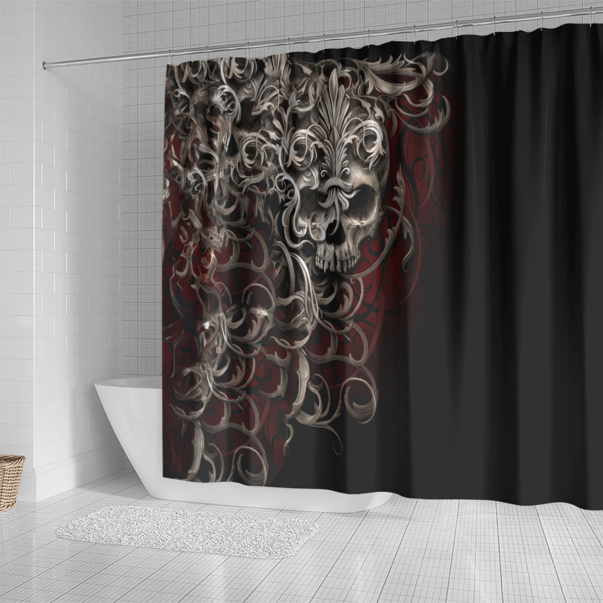 skull-shower-curtain-silver-warrior-royal