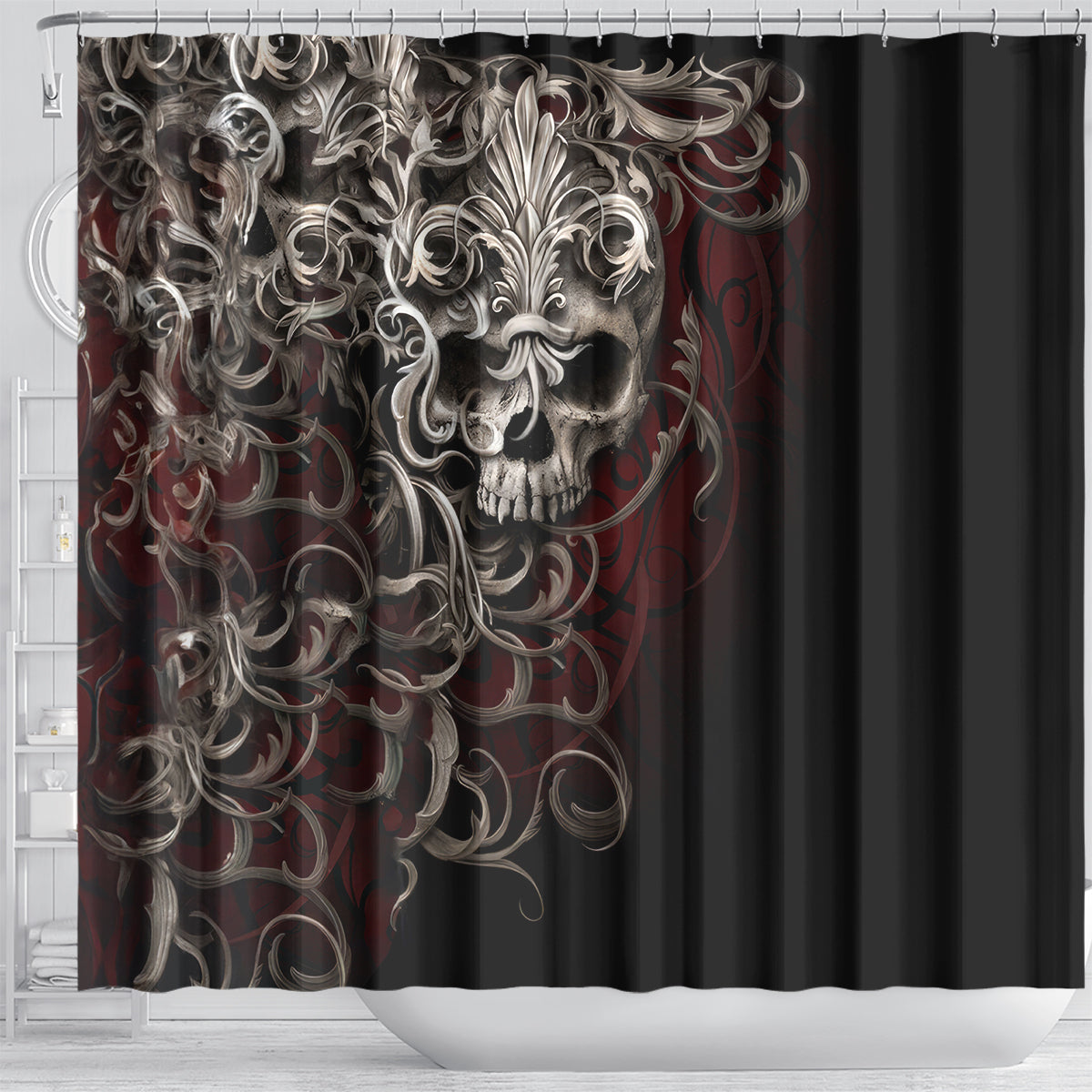 skull-shower-curtain-silver-warrior-royal