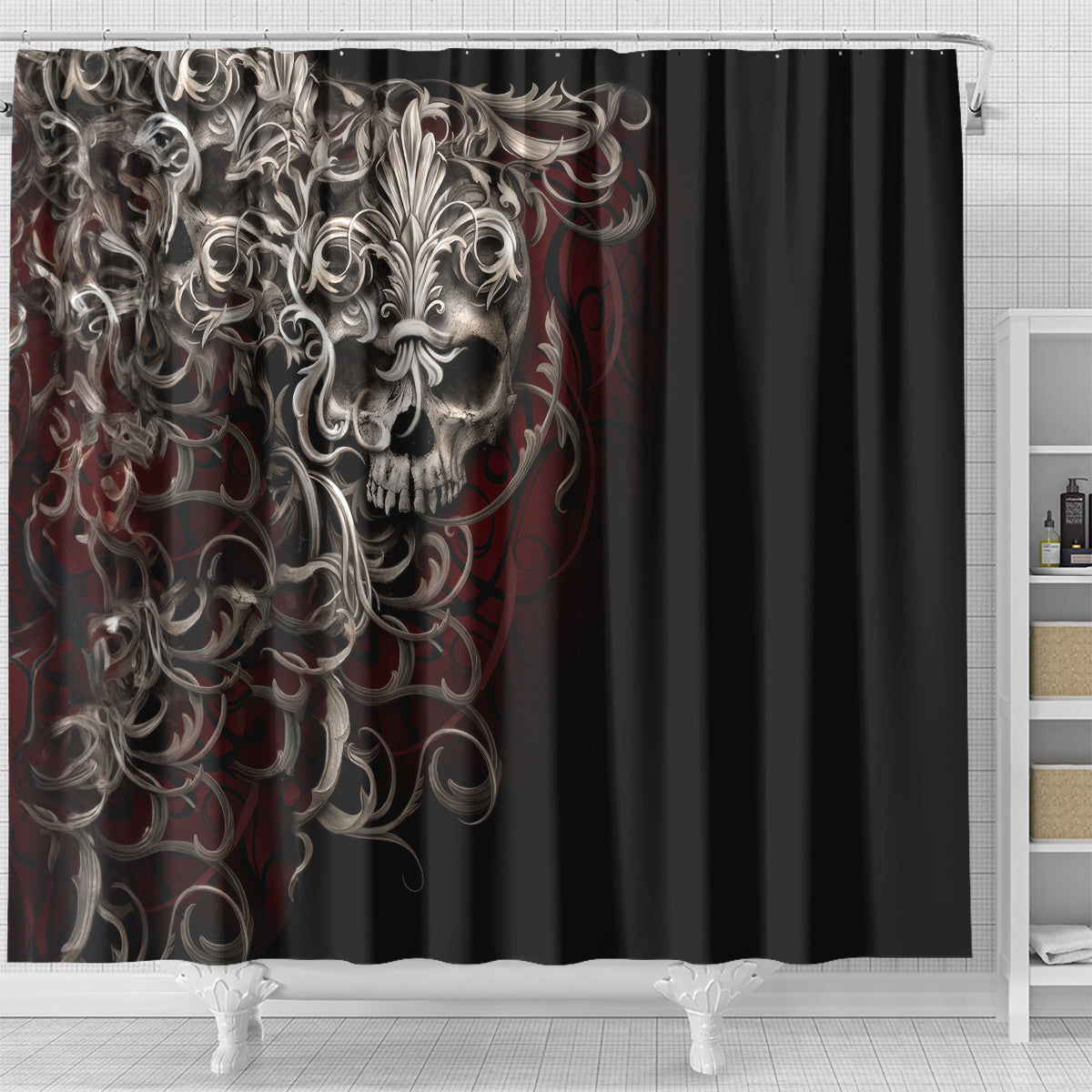 skull-shower-curtain-silver-warrior-royal