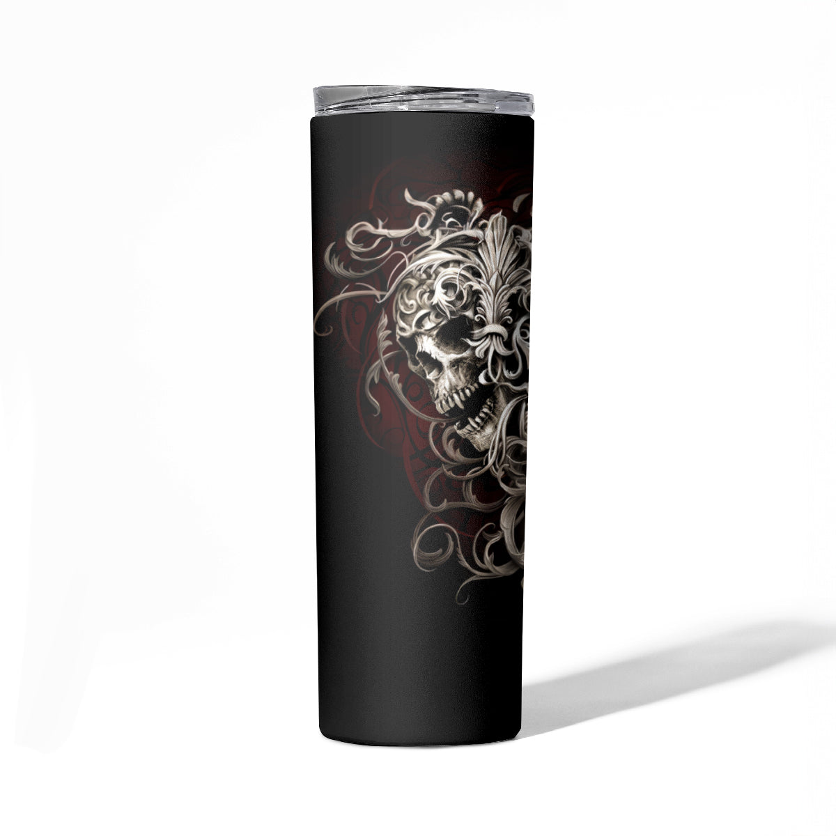 Skull Skinny Tumbler Silver Warrior Royal - Wonder Print Shop