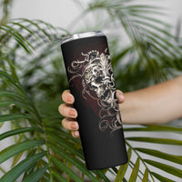 Skull Skinny Tumbler Silver Warrior Royal - Wonder Print Shop