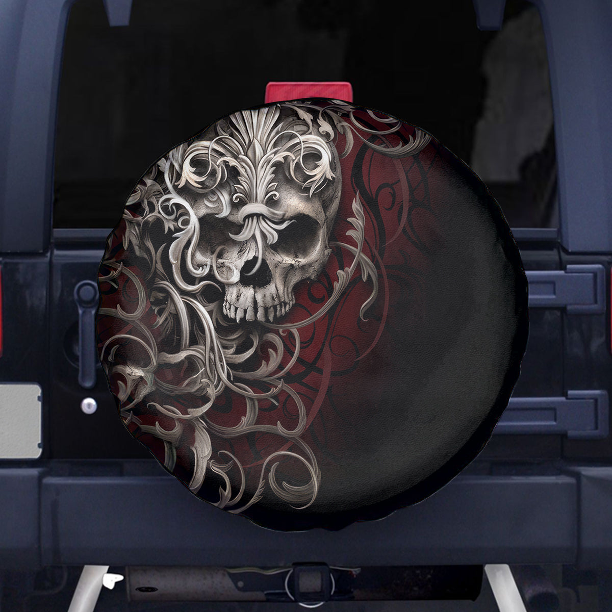 Skull Spare Tire Cover Silver Warrior Royal - Wonder Print Shop