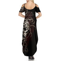 Skull Summer Maxi Dress Silver Warrior Royal - Wonder Print Shop