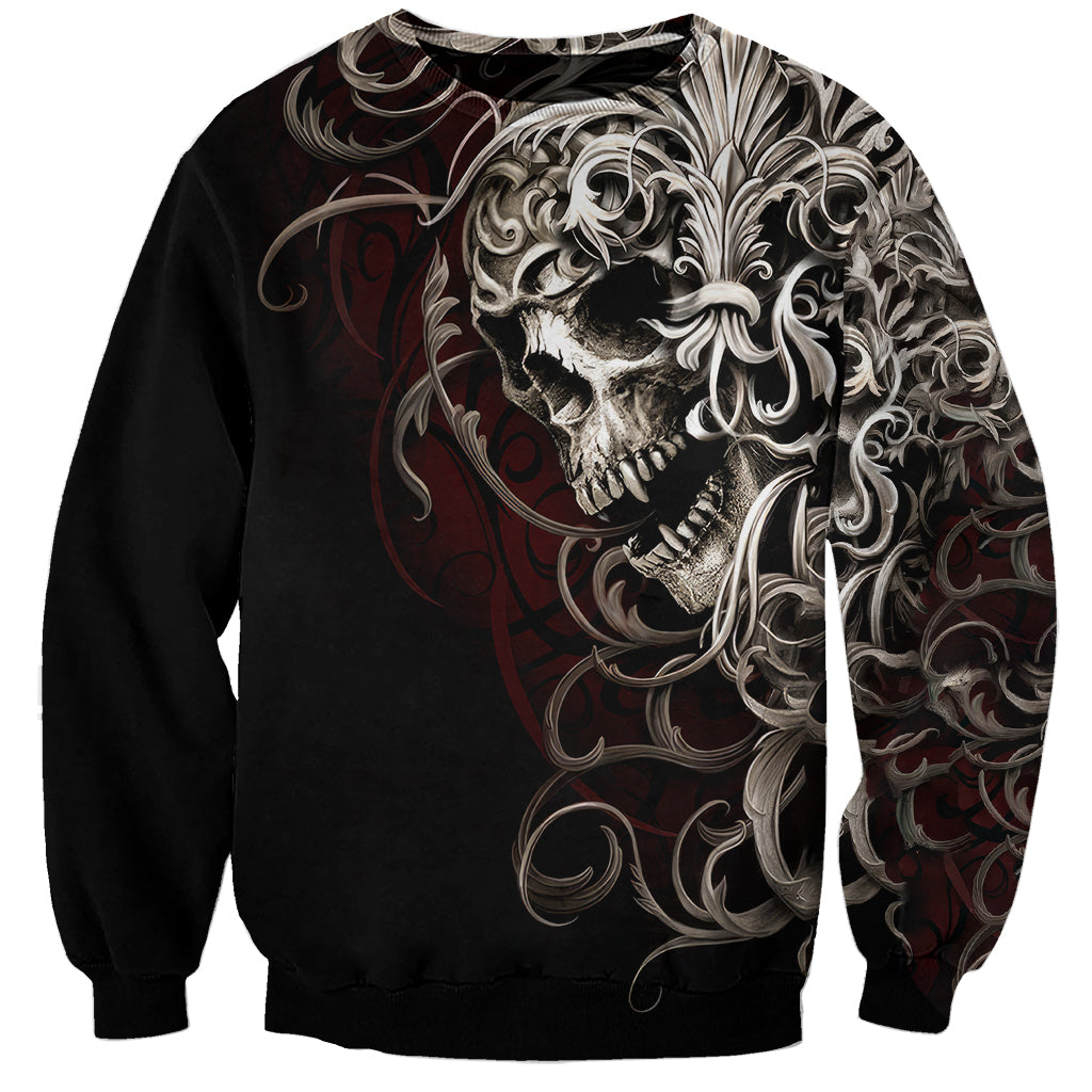 Skull Sweatshirt Silver Warrior Royal - Wonder Print Shop