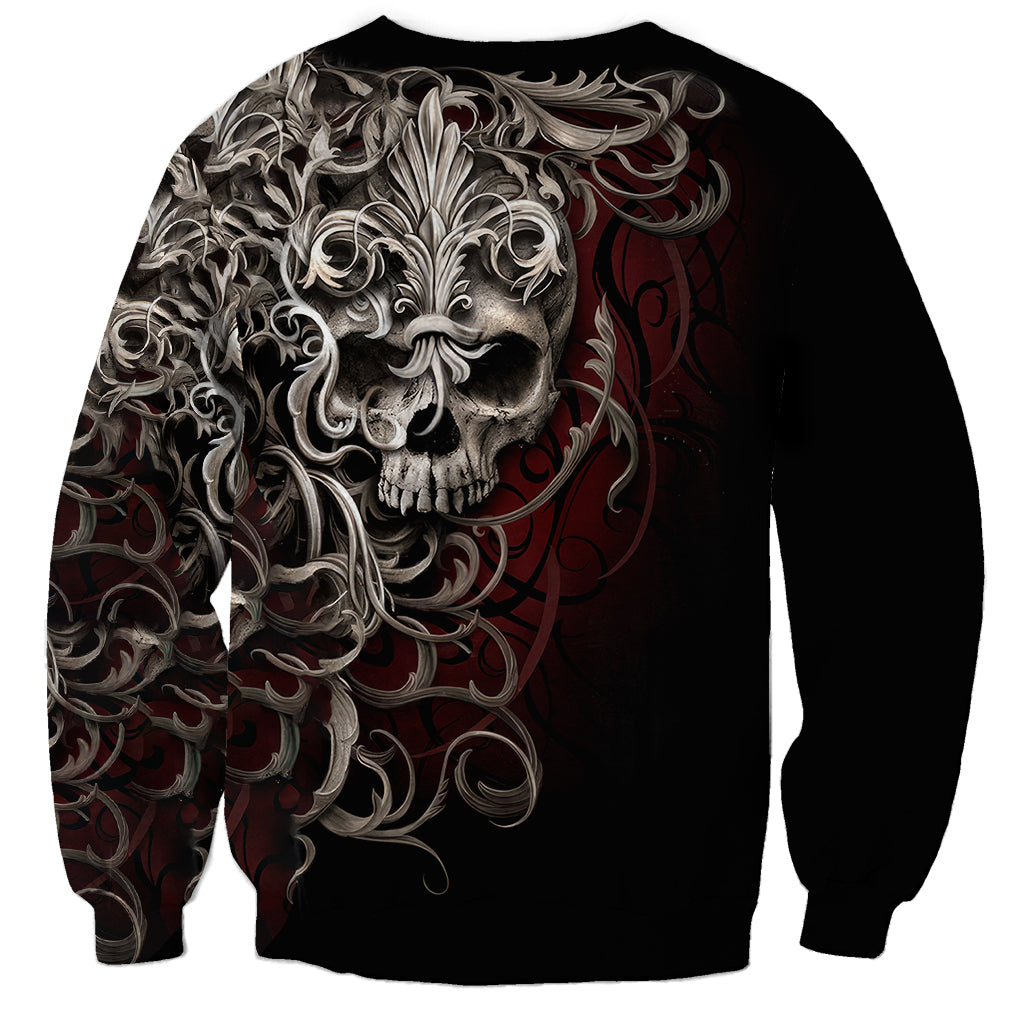 Skull Sweatshirt Silver Warrior Royal - Wonder Print Shop