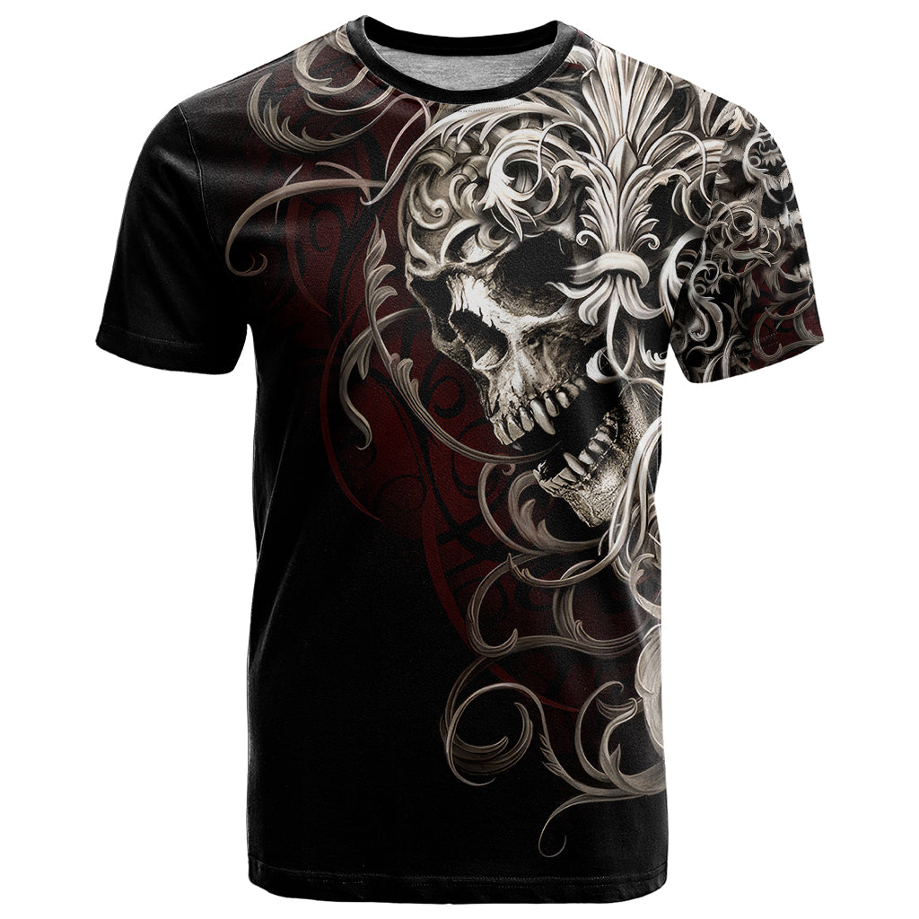 Skull T Shirt Silver Warrior Royal - Wonder Print Shop