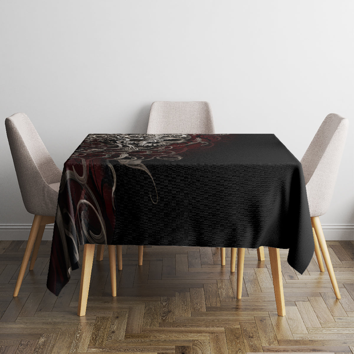Skull Tablecloth Silver Warrior Royal - Wonder Print Shop