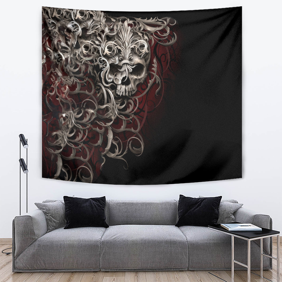 Skull Tapestry Silver Warrior Royal - Wonder Print Shop