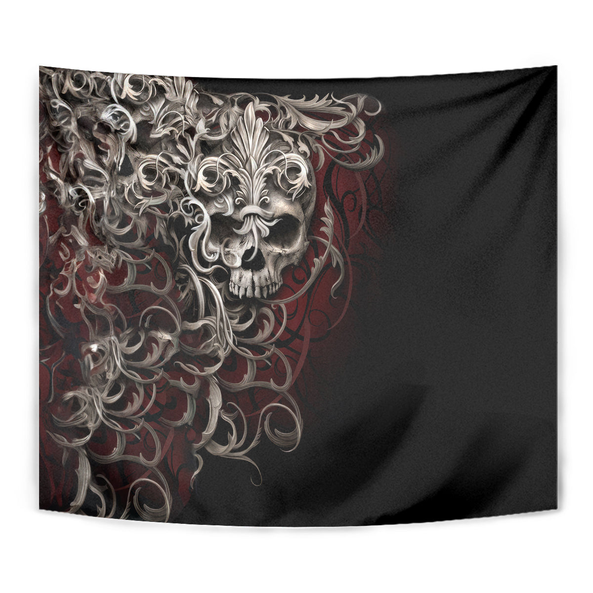 Skull Tapestry Silver Warrior Royal - Wonder Print Shop