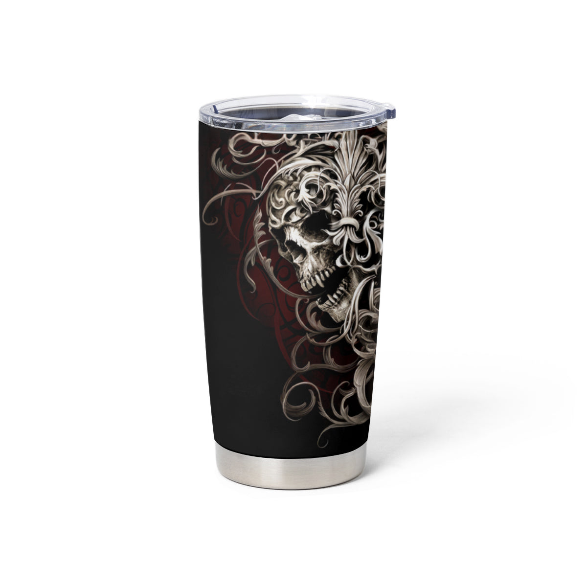 Skull Tumbler Cup Silver Warrior Royal - Wonder Print Shop