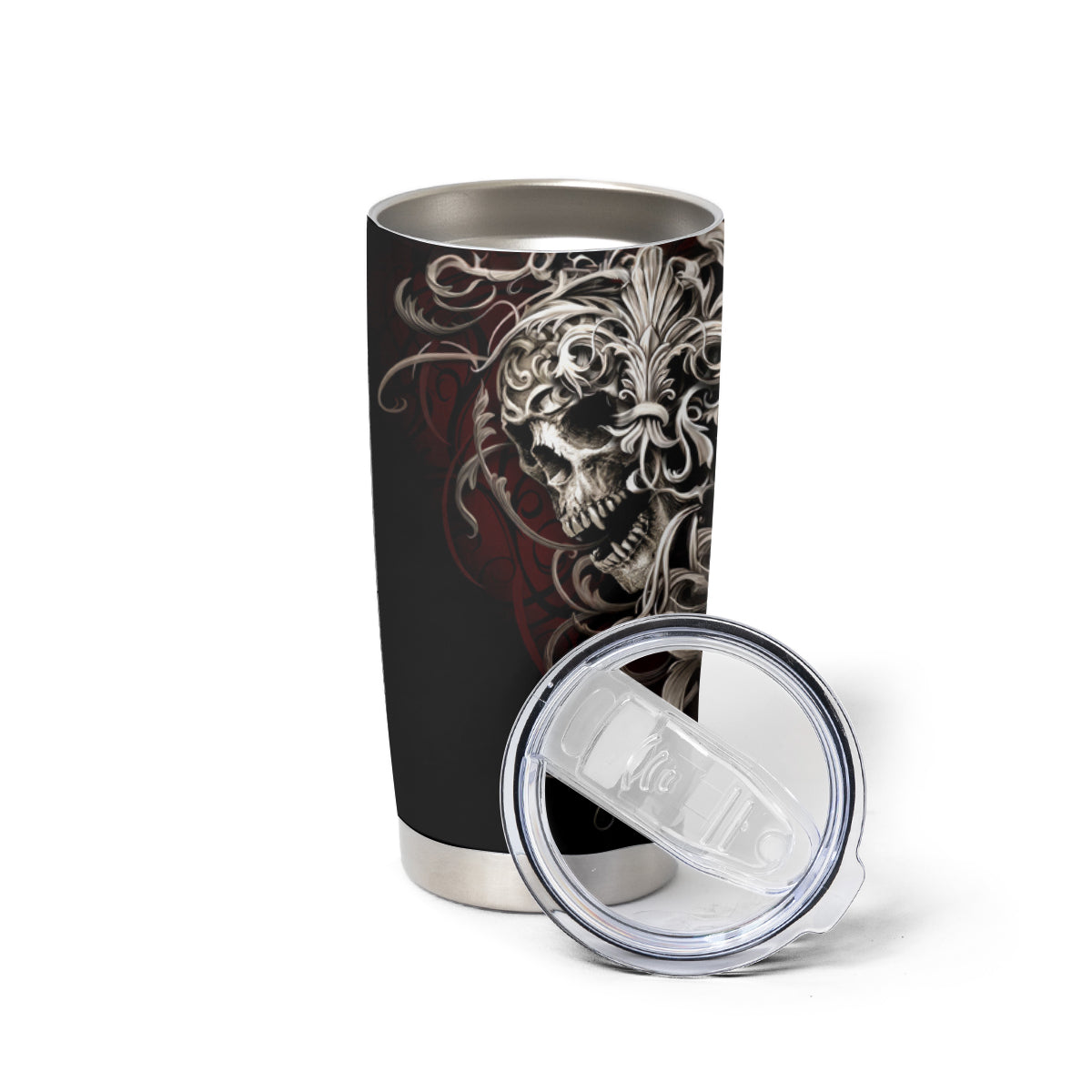 Skull Tumbler Cup Silver Warrior Royal - Wonder Print Shop