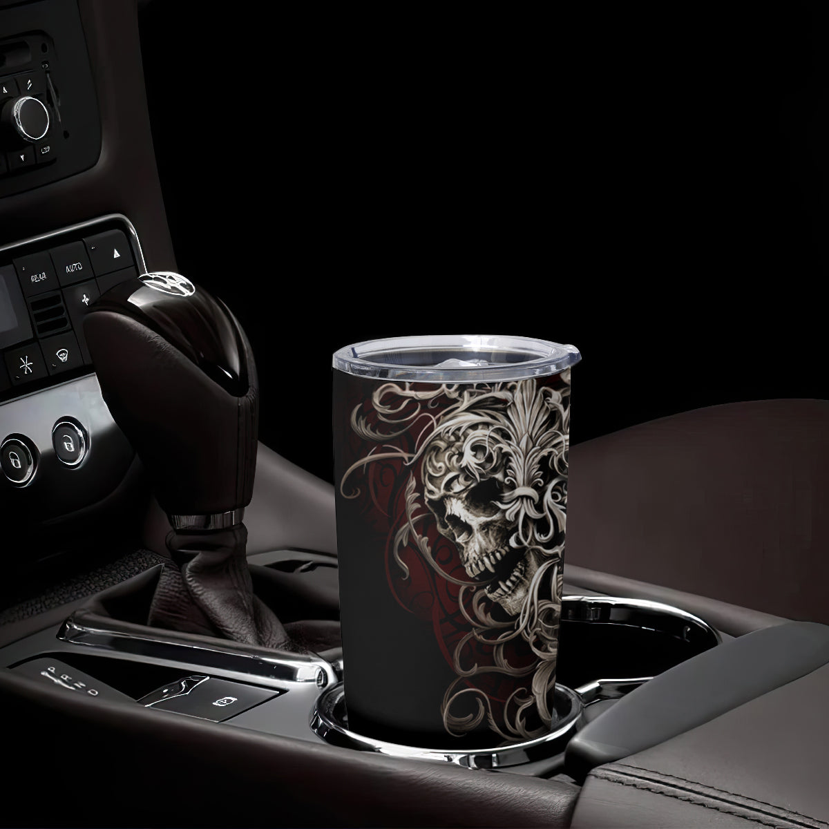 Skull Tumbler Cup Silver Warrior Royal - Wonder Print Shop