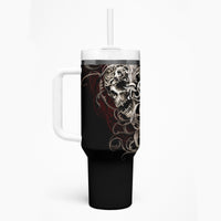 Skull Tumbler With Handle Silver Warrior Royal - Wonder Print Shop
