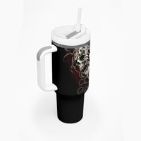 Skull Tumbler With Handle Silver Warrior Royal - Wonder Print Shop