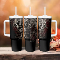 Skull Tumbler With Handle Silver Warrior Royal - Wonder Print Shop