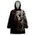 Skull Wearable Blanket Hoodie Silver Warrior Royal - Wonder Print Shop